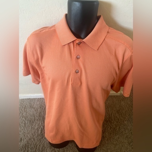 Cutter & Buck Other - Men’s used dry luxe cutter and buck polo golf shirt size L large orange bronze